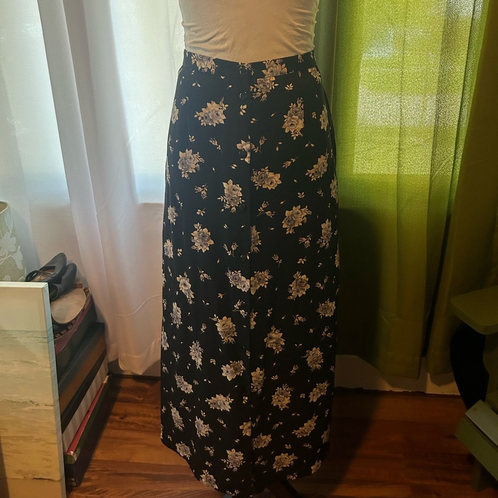 Kathie Lee Collection Y2K Maxi Floral Skirt, Size 10